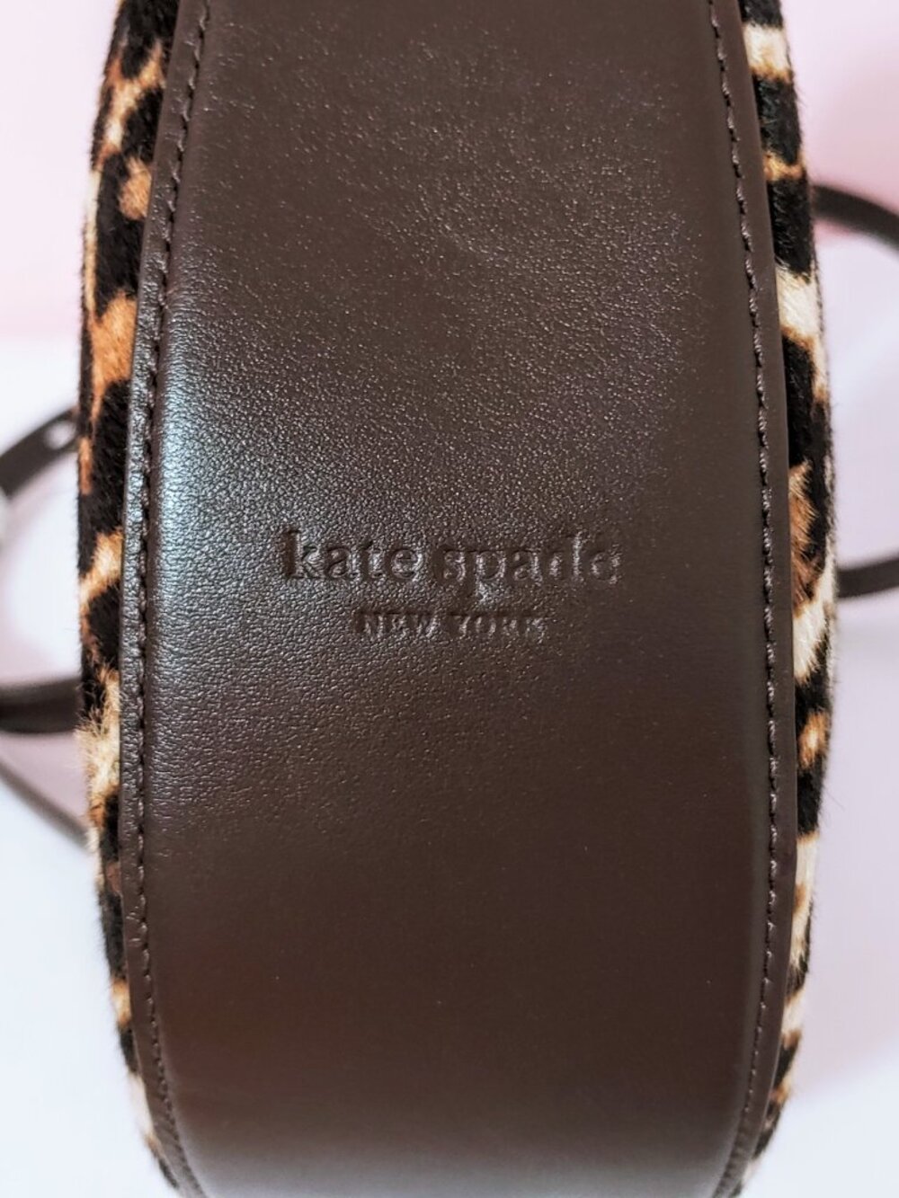 NEW Kate Spade Duo Bag in Leopard Haircalf Crossbody w/ Dark Brown leather trim - Picture 12 of 16